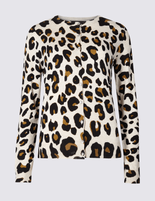 Leopard print cardigan m&s sale