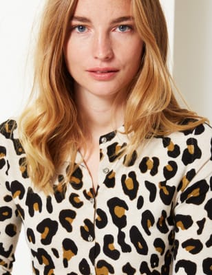 Leopard print cardigan marks and spencer sale