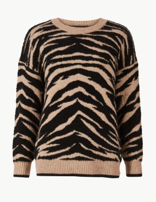 Animal print jumper shop marks and spencer