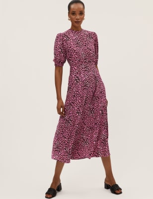 Marks and spencer 2025 pink animal print dress