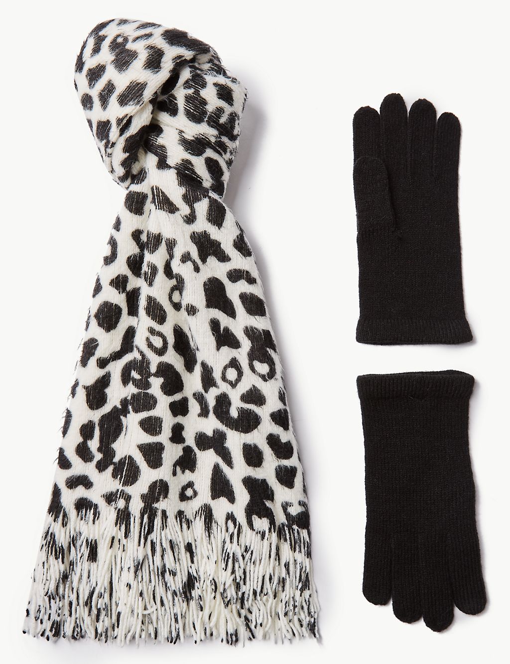 Animal Print Scarf & Gloves Set 1 of 3
