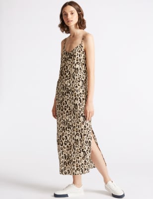 Animal print outlet slip dress