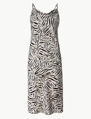 Animal Print Slip Midi Dress