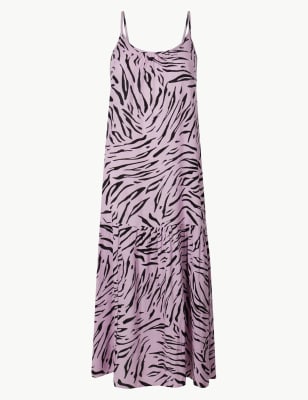 Animal Print Slip Midi Dress M S Collection M S