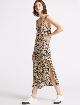 Download Animal Print Slip Midi Dress Limited Edition M S