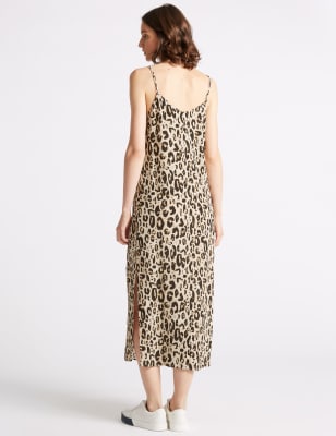 Animal print on sale midi slip dress