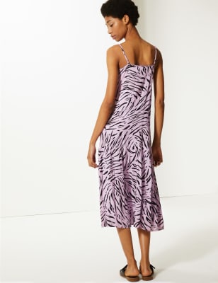 Animal print store midi slip dress