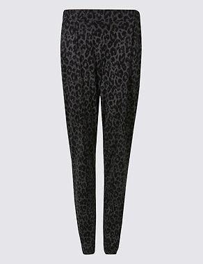 Animal Print Tapered Leg Trousers Image 2 of 6