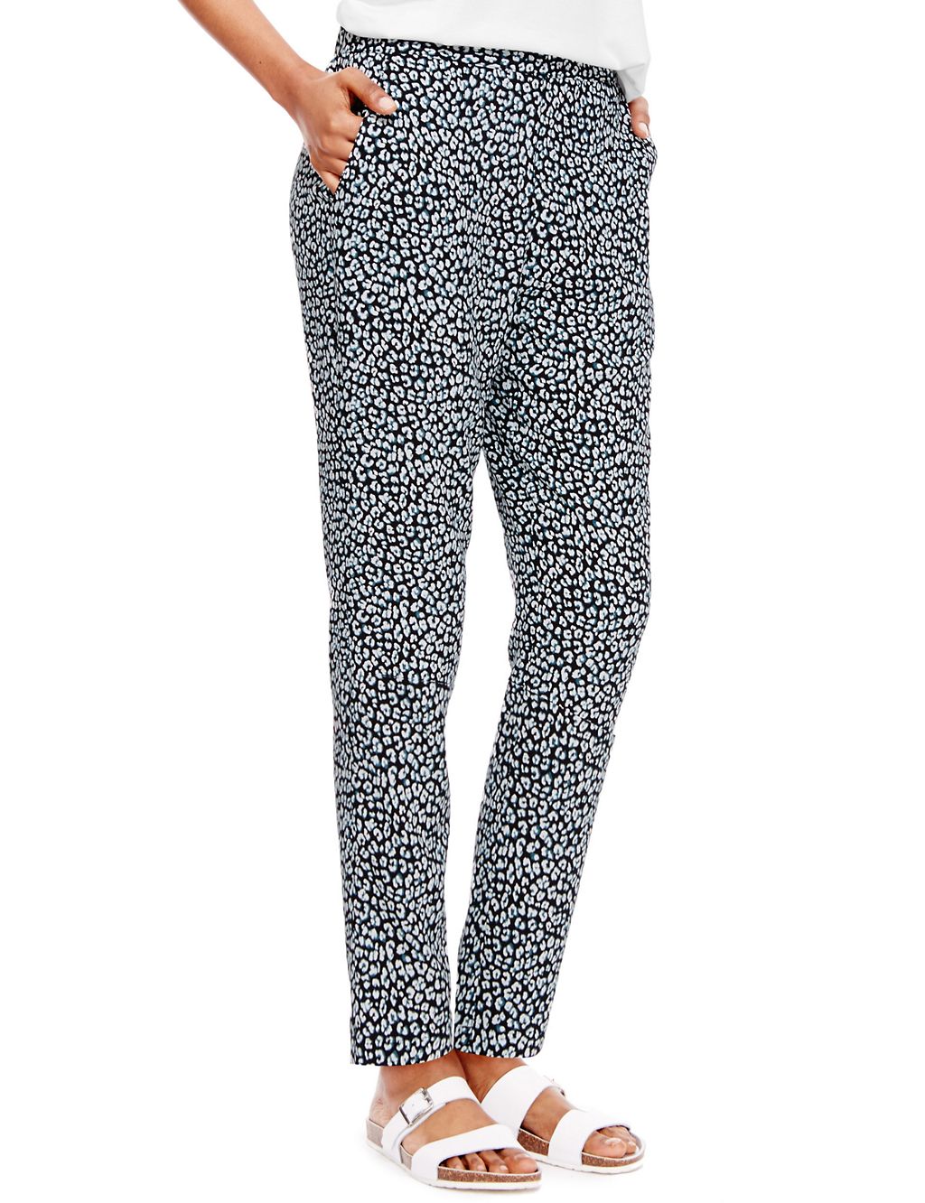 Animal Print Tapered Leg Trousers 2 of 4
