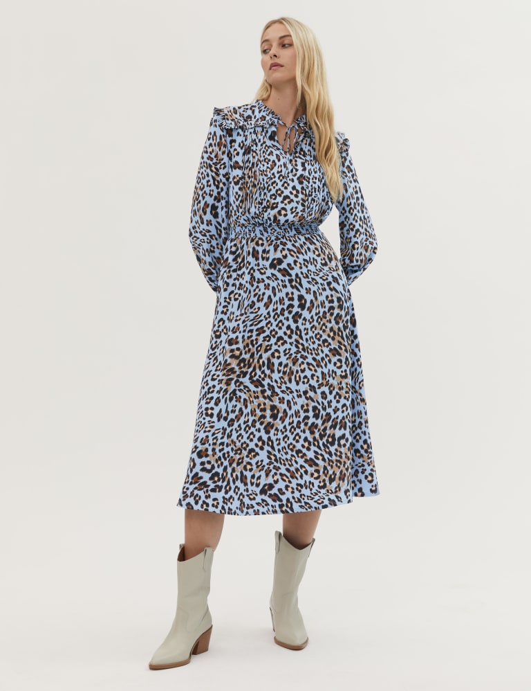 M and s animal print dress 2025