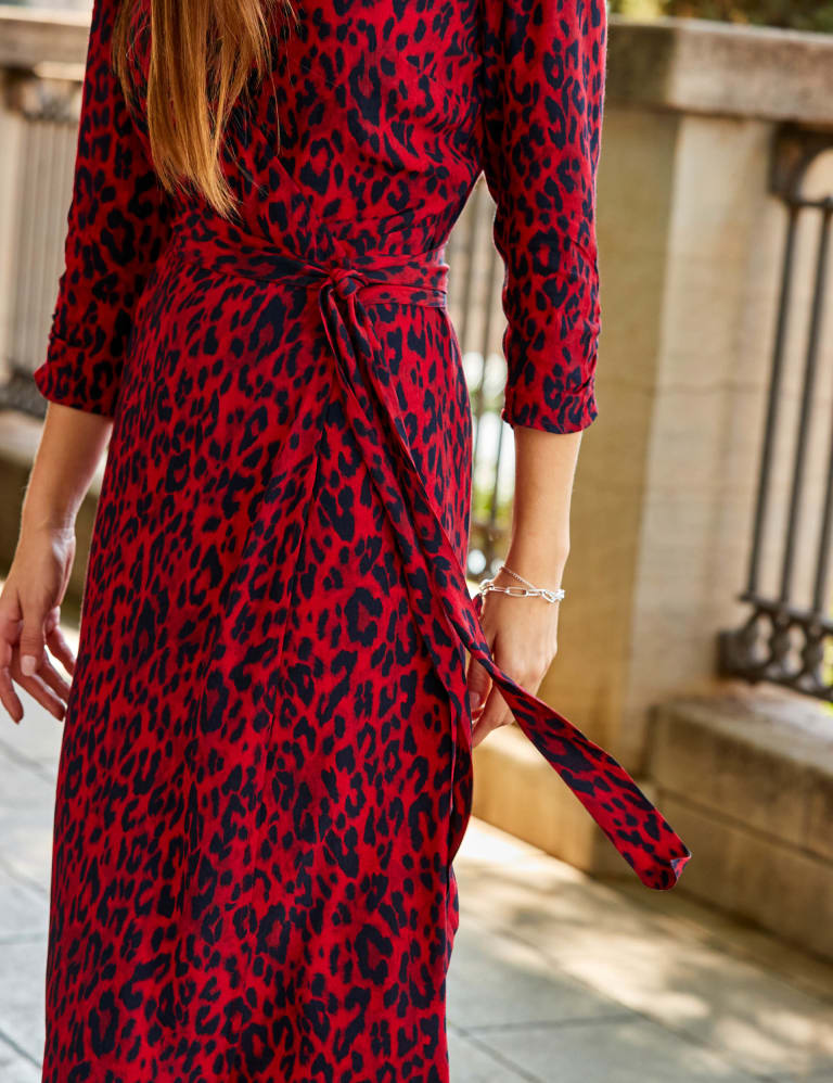 M&s red clearance leopard print dress