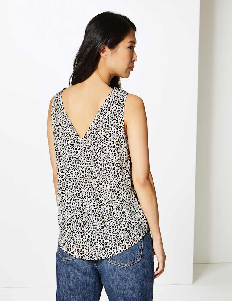 Animal Print Vest Top M&S Collection M&S