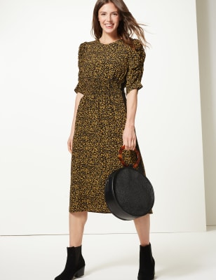 Animal print shop midi dresses