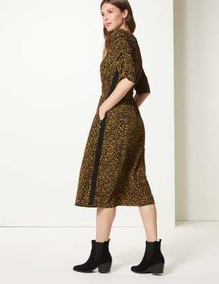 marks and spencer yellow animal print dress