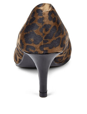 Animal Print Wide Fit Slip-On Court Shoes Image 2 of 3