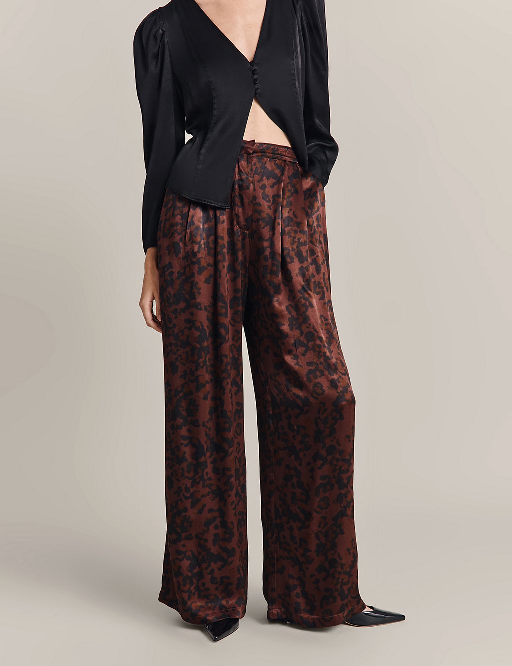 Animal Print Wide Leg Trousers | Ghost | M&S