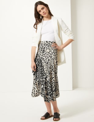 Animal print clearance wrap skirt midi