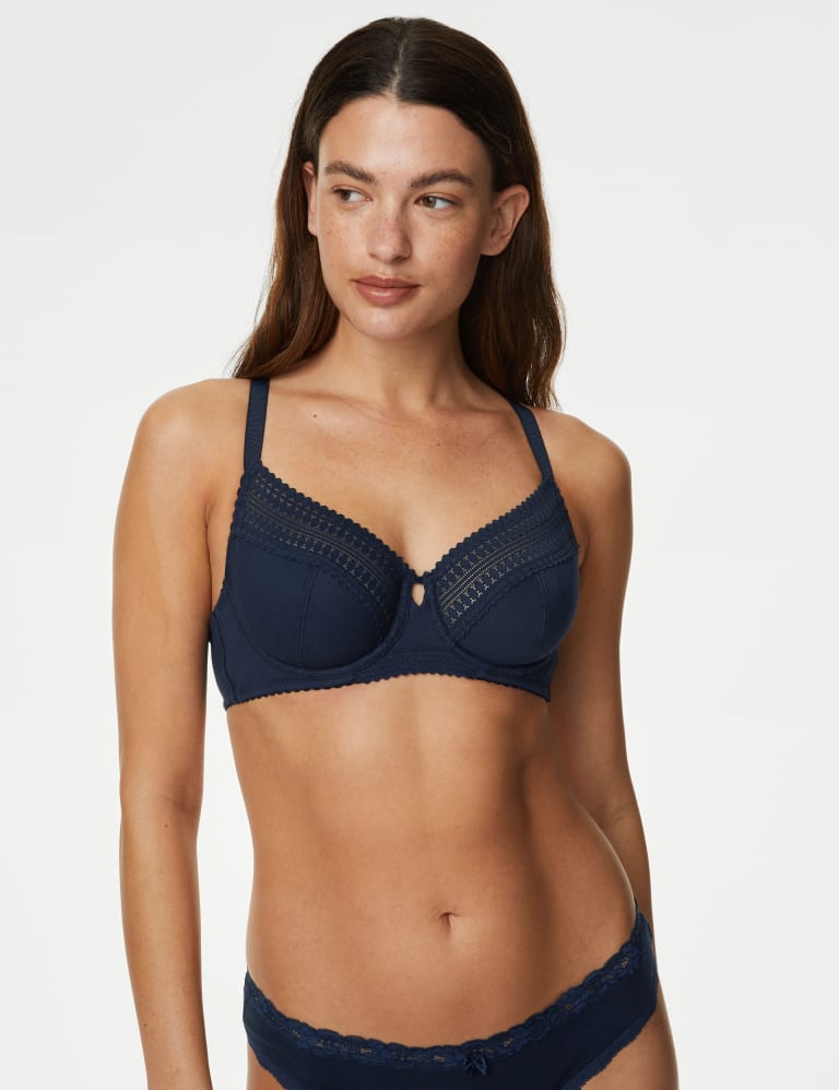 MARKS & SPENCER Anise Lace Wired Balcony Bra A-E T332336NAVY (40B