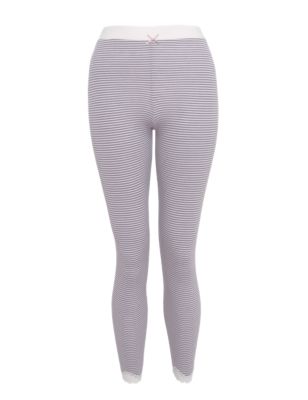 Ankle Length Striped Thermal Leggings Image 2 of 4