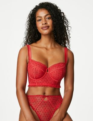 Anna Lace Wired Longline Balcony Bra F-H, Boutique