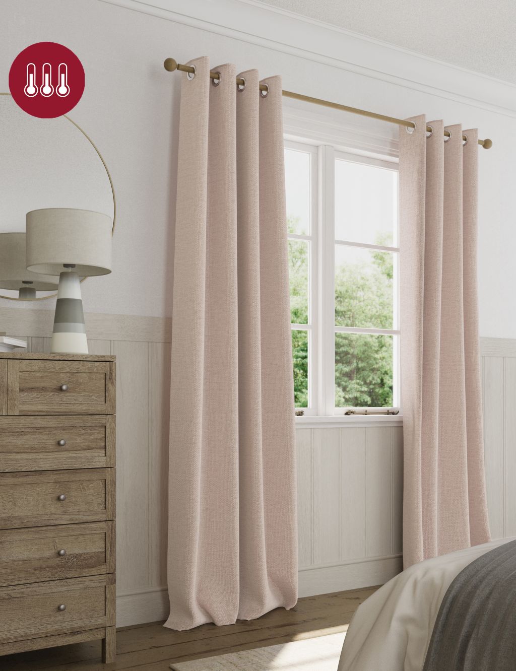 Anti Allergy Eyelet Blackout Temperature Smart Curtains 2 of 7