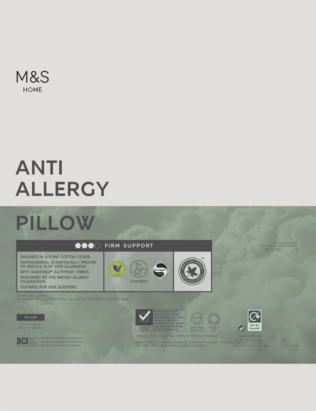 M&s anti 2025 allergy pillows
