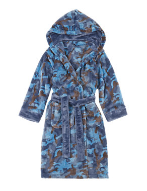 Anti Bobble Camoflage Belted Dressing Gown (6-16 Years) Image 2 of 3