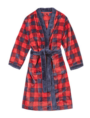 Anti Bobble Checked Dressing Gown (6-16 Years) Image 2 of 4