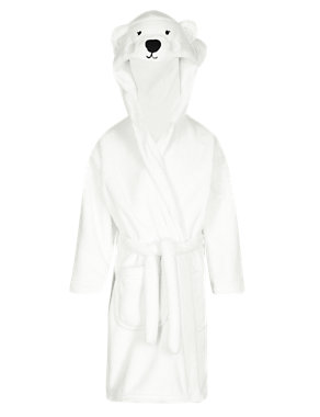 Anti Bobble Hooded Polar Bear Dressing Gown (2-16 Years) Image 2 of 4