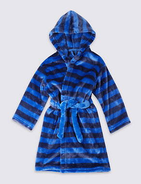 Anti Bobble Hooded Striped Dressing Gown (1-8 Years) Image 2 of 3