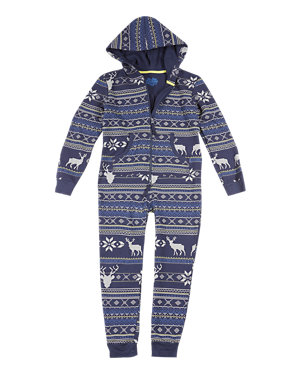 Anti Bobble Stag Print Hooded All-in-One (6-16 Years) Image 2 of 3