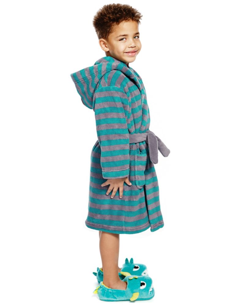 Anti Bobble Striped Hooded Fleece Gown (1-7 Years) 3 of 4