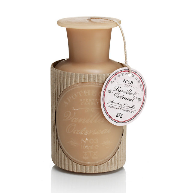 Apothecary Vanilla & Oatmeal Bottle Scented Candle Image 1 of 2
