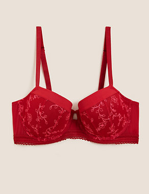 Archive Embroidery Wired Push-Up Balcony Bra A-E Image 2 of 7