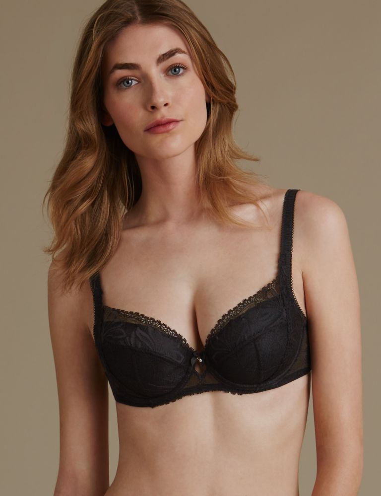 Arelia Lace Padded Underwired Full Cup Bra A-E 1 of 5
