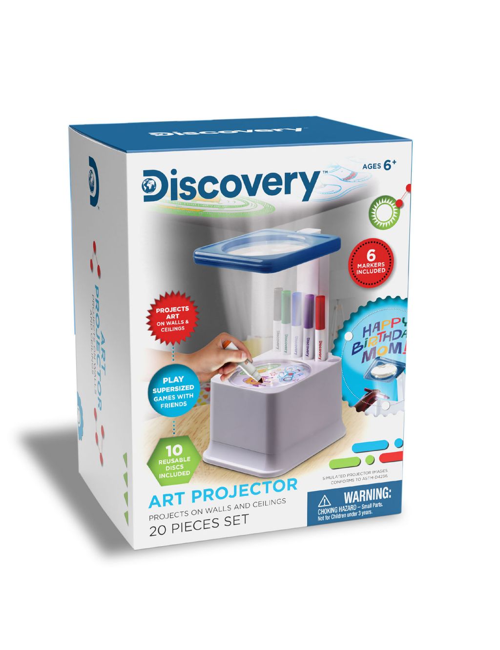 Discovery Kids Science Art Projector Art Kit (19 Pieces) 