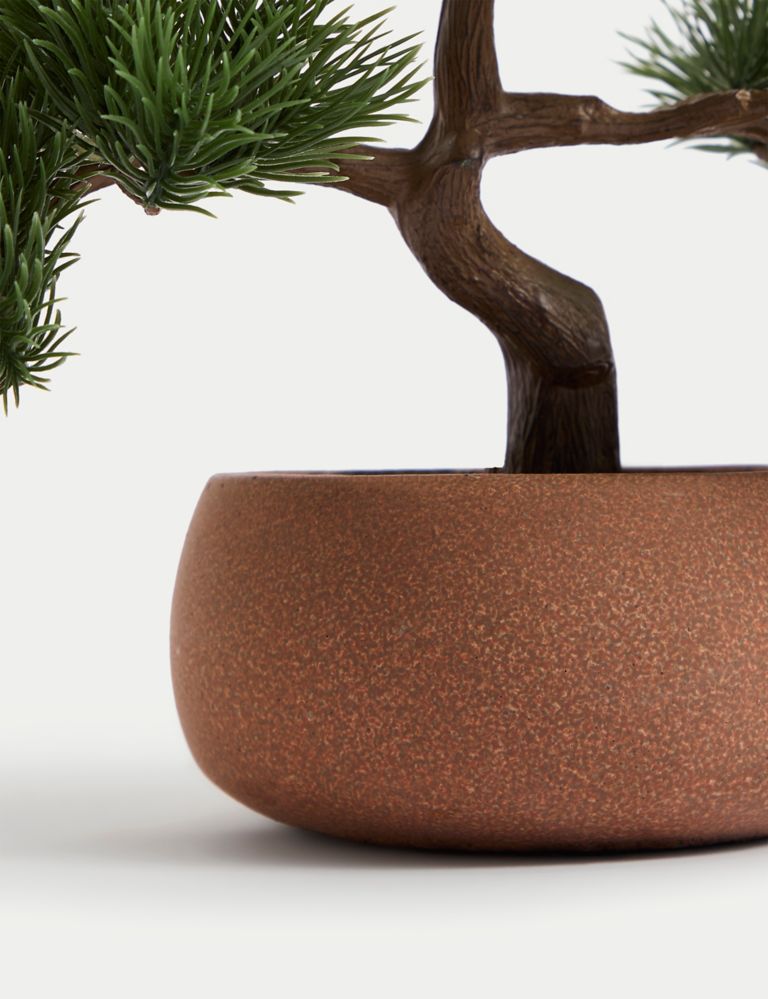 Artificial Bonsai Tree in Concrete Pot 3 of 5
