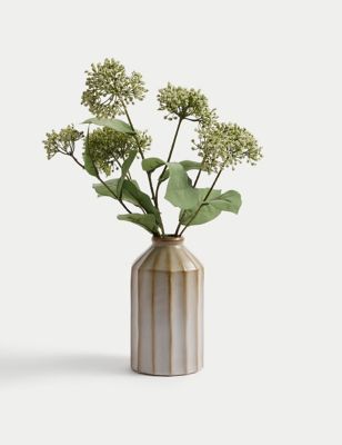 Artificial Cow Parsley in Ceramic Vase Image 2 of 4