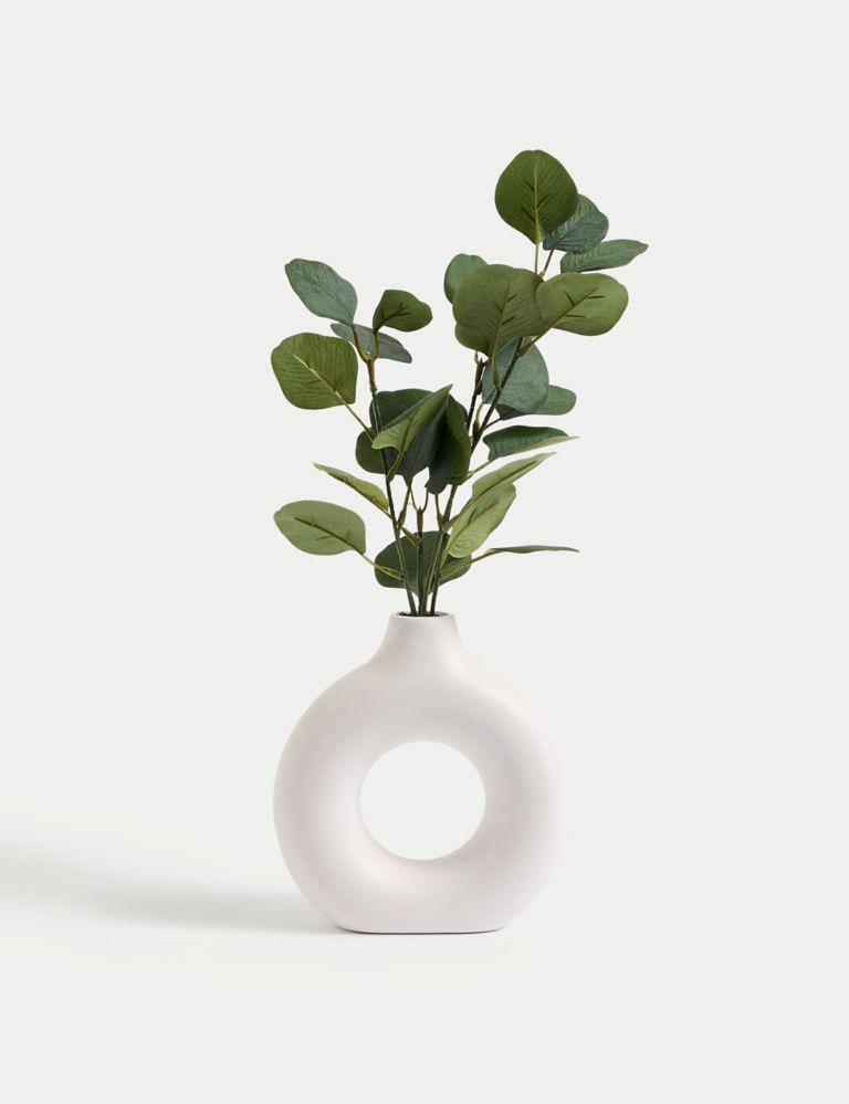 Artificial Eucalyptus Plant in Shaped Vase 2 of 5