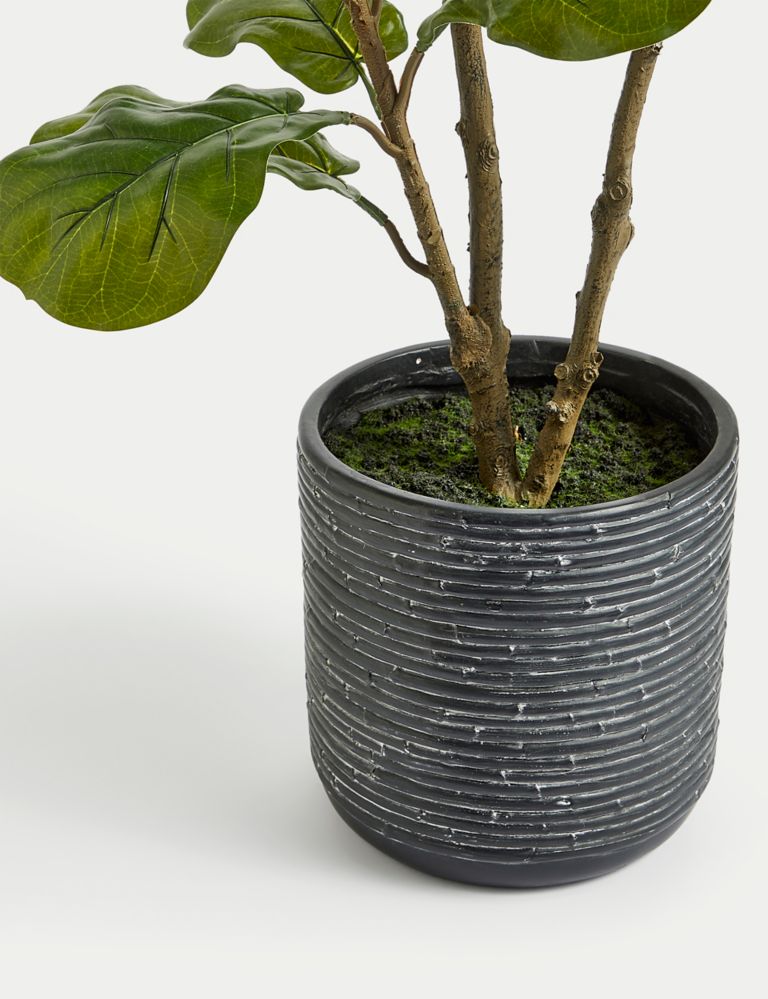 Artificial Fiddle Leaf Tree in Ceramic Pot 3 of 4