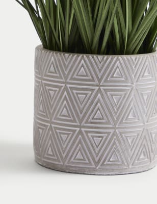 Artificial Grass in Geometric Pot Image 2 of 5