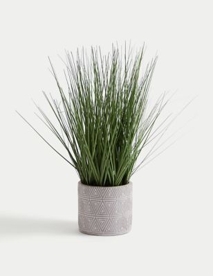 Artificial Grass in Geometric Pot Image 2 of 6