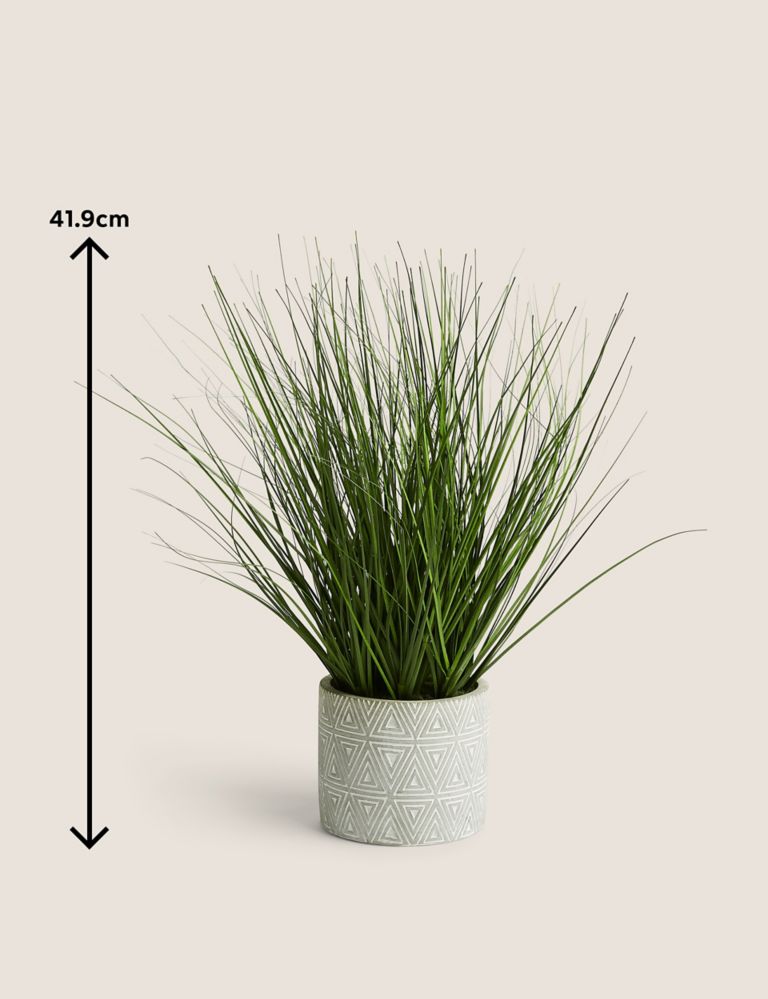 Artificial Grass in Geometric Pot 6 of 6