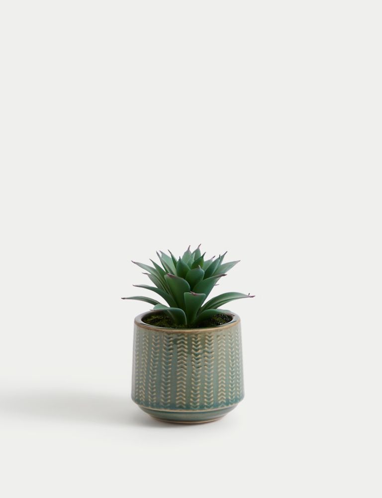 Artificial Mini Succulent in Ceramic Pot 2 of 5