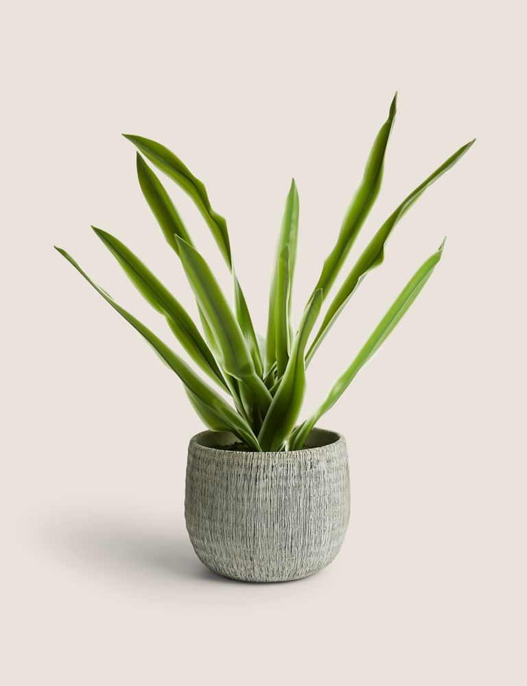 Artificial Natural Lily in Textured Pot 1 of 6