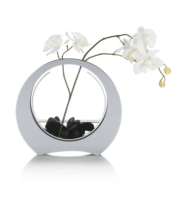 Artificial Orchid in Circle Mirrored Vase Image 1 of 1