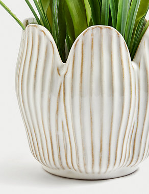 Artificial Tulips in Ceramic Pot Image 2 of 3
