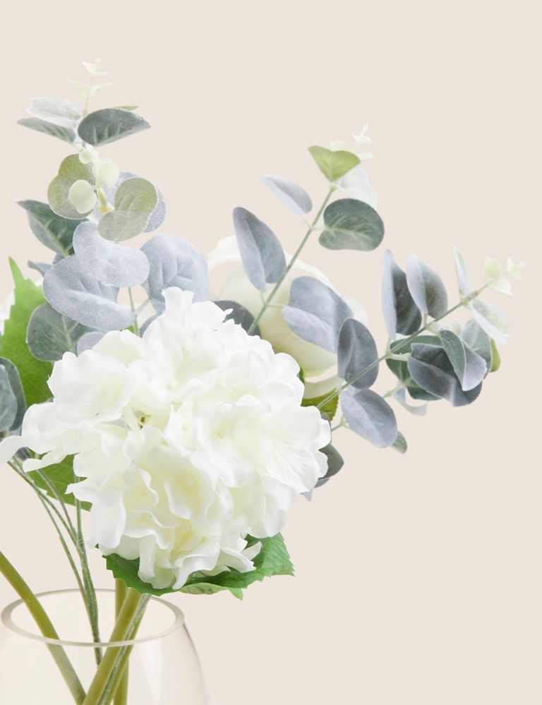 Artificial White Hydrangea & Foliage Mix 2 of 3