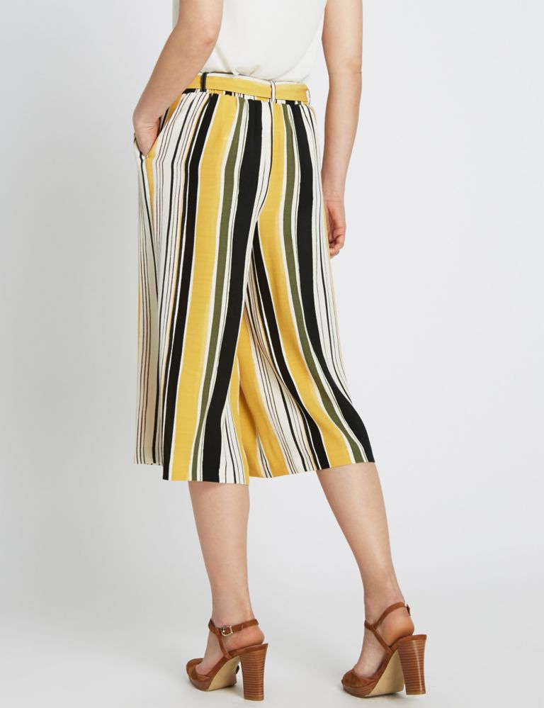 Artisan Striped Culottes with Belt 3 of 3
