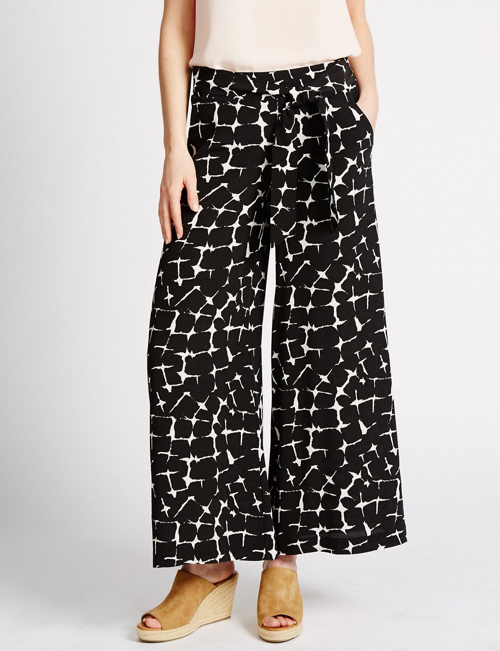 Artisan Tortoise Print Palazzo Trousers with Belt 3 of 3